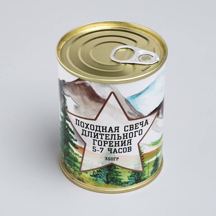 Свеча в жестяной банке походная "Звезда", 7,5х9,5 см, тип№1