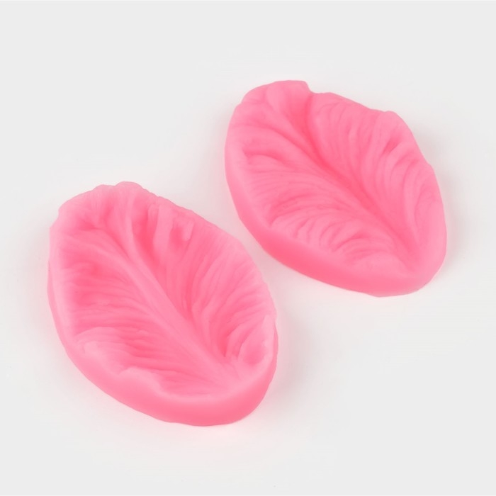 Молд &laquo;Лист тропических растений&raquo;, силикон, 2 шт, 6,5&times;4&times;2,3 см, цвет МИКС