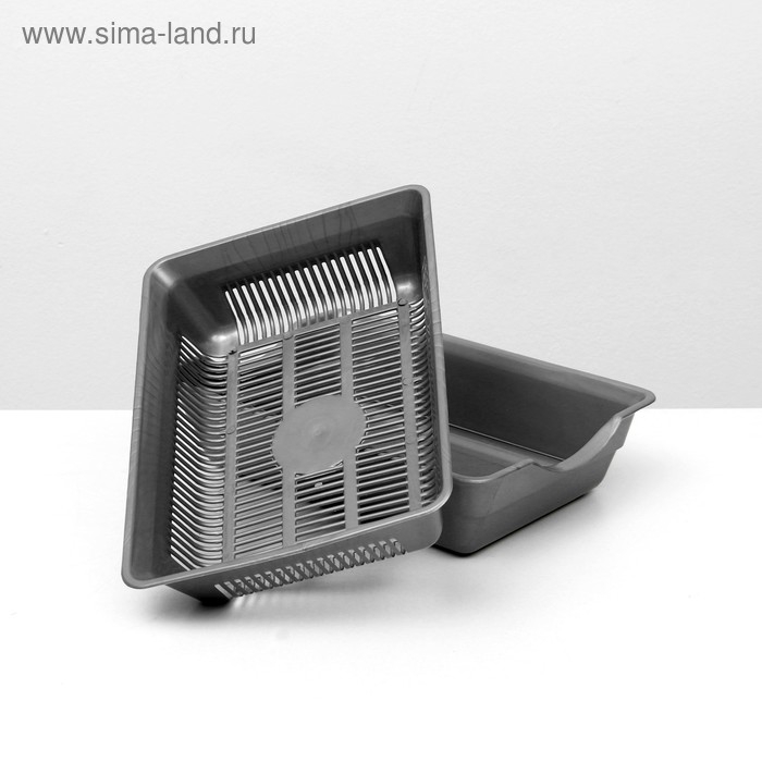 Туалет глубокий с сеткой 36 х 25 х 9 см, серый