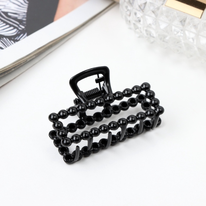 Краб для волос "Иви" прямой, 5 см, чёрный