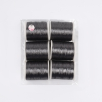 Набор металлизированных ниток, 91 &plusmn; 1 м, 6 шт, цвет серый