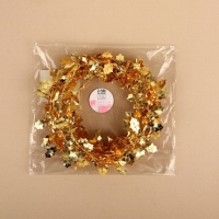 Листья на металлической проволоке, с бусинами, 21 &times; 18 мм, 5 м, цвет золотой