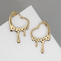 Серьги металл «Сердца» таяние, цвет золото Серьги металл «Сердца» таяние, цвет золото