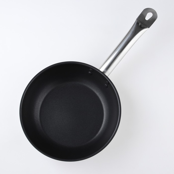 Сковорода &laquo;Общепит&raquo;, d=22 см, толщина корпуса 0,6 мм, дно 3,5 мм, с теплораспределительным слоем, антипригарное покрытие, индукция