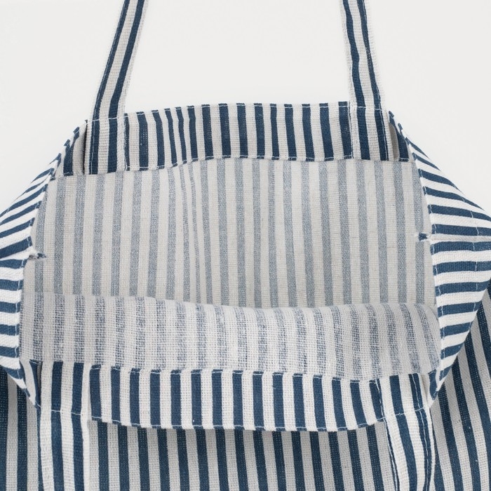 Шопер без застёжки, цвет белый/синий Шопер без застёжки, цвет белый/синий