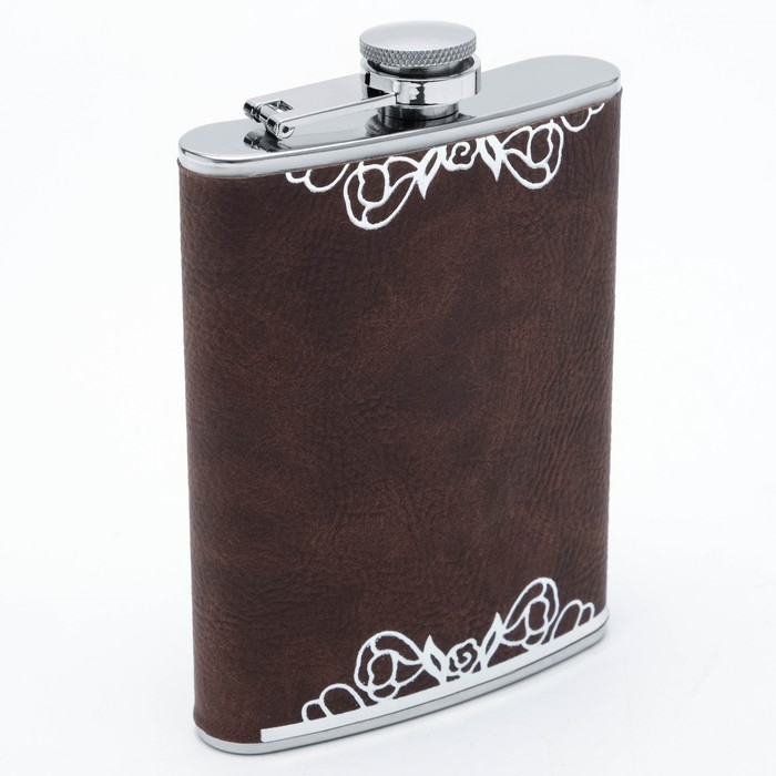 Подарочный набор 6 в 1 "Змея": фляжка 240 мл, воронка, 4 рюмки, коричневый, 17 х 23 см