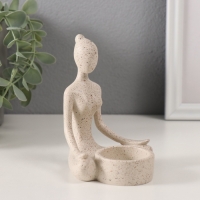 Подсвечник полистоун на 1 свечу "Девушка. Поза лотоса" белый в крапинку 8,3х8,5х11,7 см Подсвечник полистоун на 1 свечу "Девушка. Поза лотоса" белый в крапинку 8,3х8,5х11,7 см