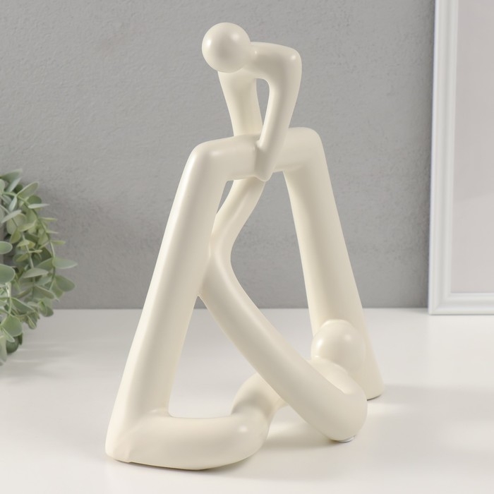 Сувенир керамика "Связанные" белый 10,5х26,5х31 см