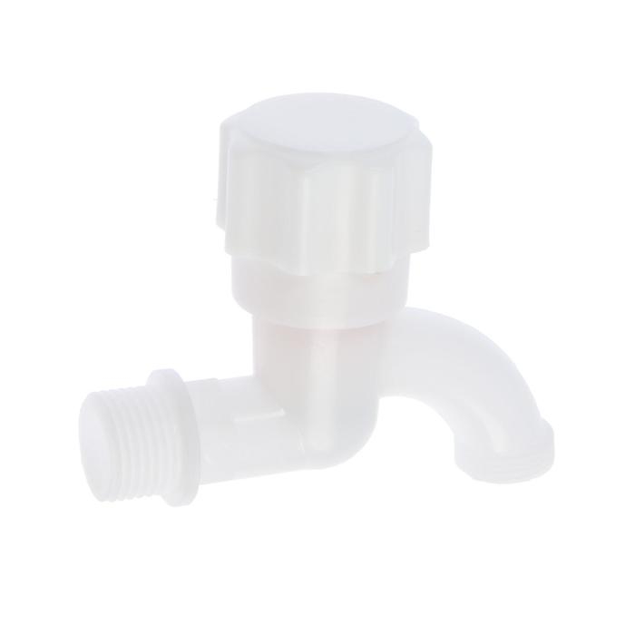 Кран водоразборный ZEIN, 1/2 Кран водоразборный ZEIN, 1/2", с круглой ручкой, PP, кран-букса, белый