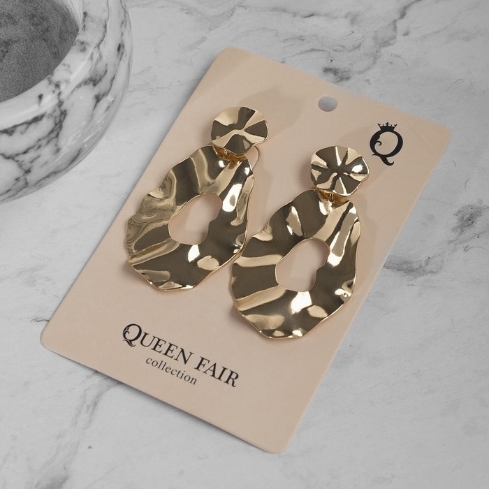 Серьги металл &laquo;Атмосфера&raquo; капля, цвет золото