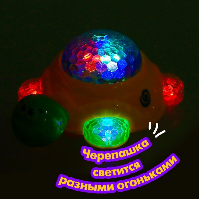 Каталка музыкальная &laquo;Черепашка&raquo;, световые, звуковые эффекты, работает от батареек