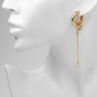 Серьги со съёмным элементом &laquo;Трансформер&raquo; солнце, цвет белый в золоте