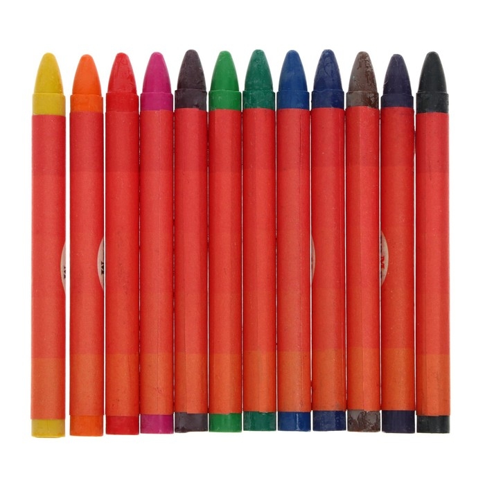 Мелки восковые 12 цветов, Мелки восковые 12 цветов, "Гамма" "Мультики", круглые, европодвес