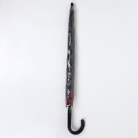 Зонт - трость полуавтоматический &laquo;Однотонный&raquo;, эпонж, двухслойный, 8 спиц, R = 51/60 см, D = 120 см, цвет чёрный/красный