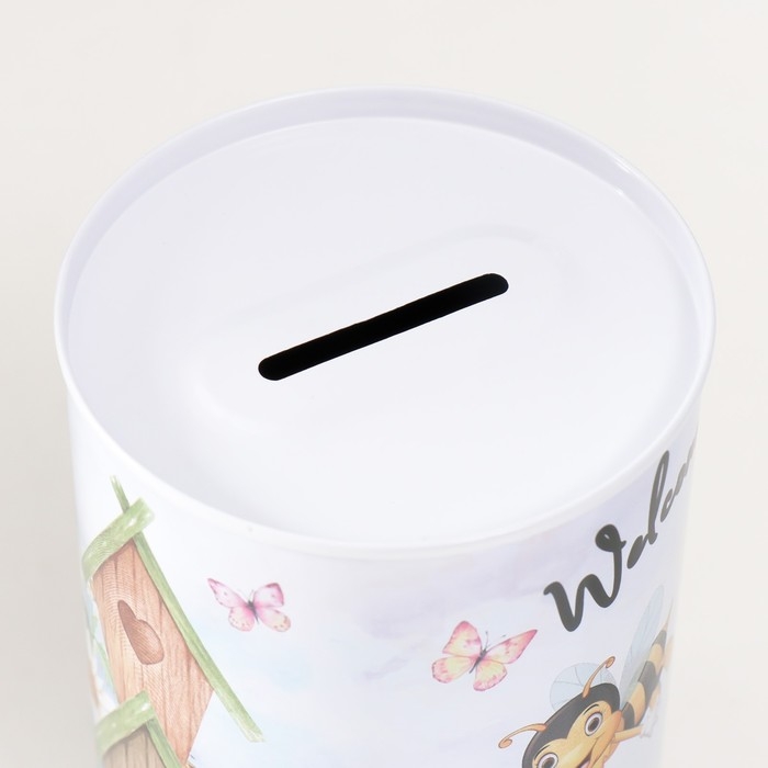 Копилка металл "Пчёлки" МИКС 8х8х12,5 см