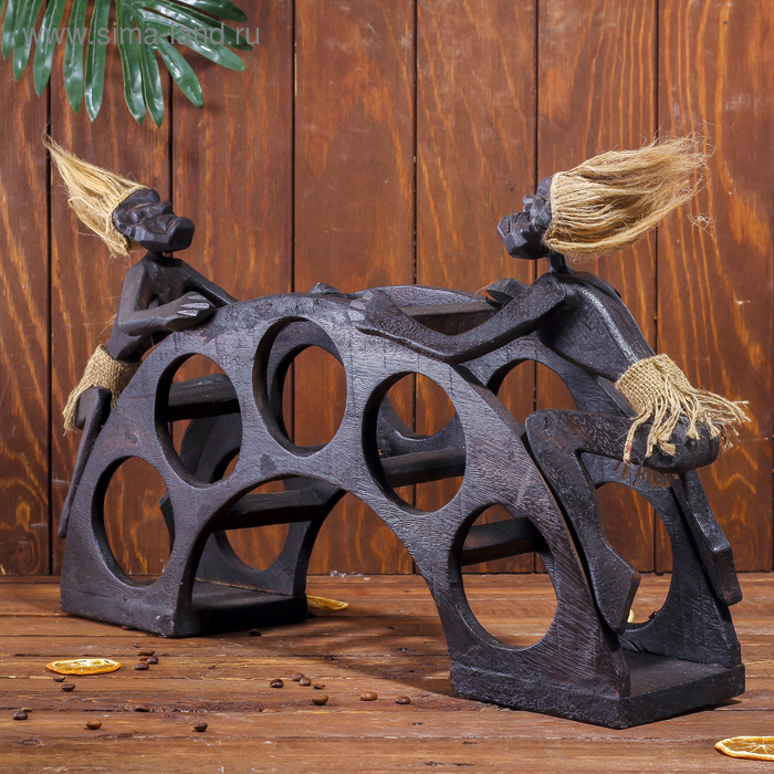 Сувенир подставка под бутылки "Аборигены на мосту" 32х60х15 см