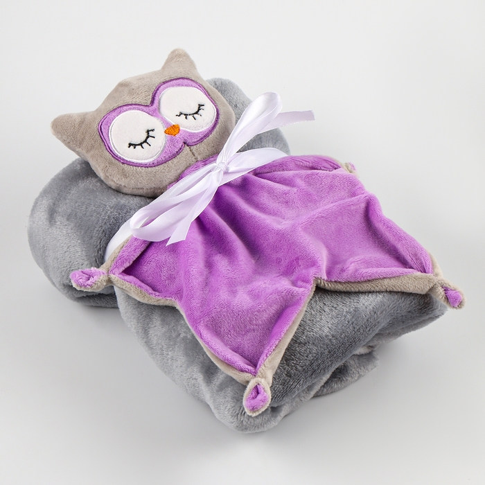 Набор подарочный: Комфортер 27 см + плед 71х125 см, &laquo;Сова&raquo;