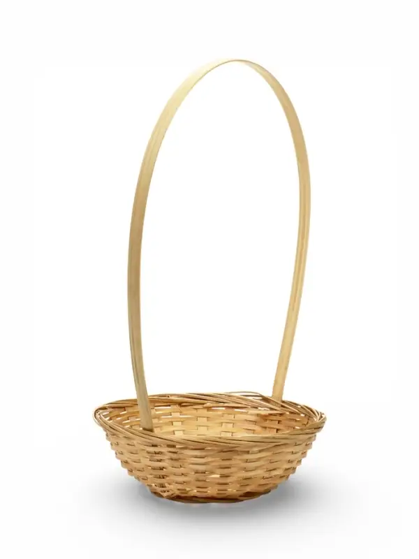 Корзина плетеная 20 х 20 х _ см, ручка h=21 см натуральный (К 1224600)