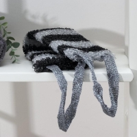 Мочалка для тела Доляна &laquo;Мужская&raquo;, 12&times;45 см, чёрно-белый