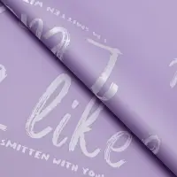 Пленка для цветов матовая, &laquo;Ты мне нравишься&raquo;, 57&times;57 см, лиловый, 65 мкм