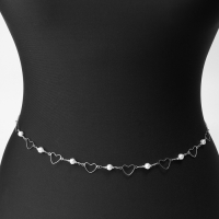 Портупея &laquo;Талия&raquo; жемчужины, цвет белый в серебре, 68 см + 25 см удлинитель