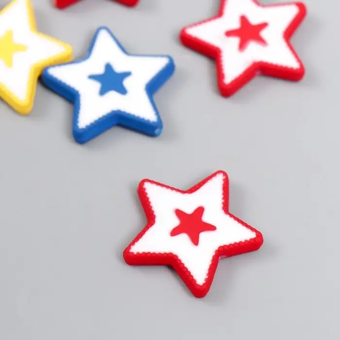 Акриловая бусина для рукоделия и плетения &laquo;Арт Узор. Звёздочки&raquo;, 0.4&times;2.3&times;2.3 см, МИКС