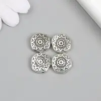 Бусина для творчества металл "Плоский круг. Солнце" 1,2х1,2 см