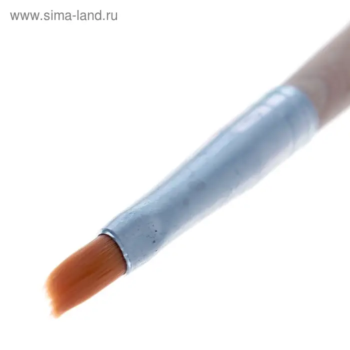 Кисть нейлон № 4, плоская, деревянная ручка