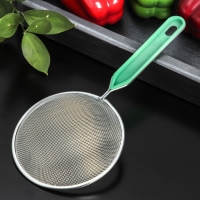 Сито для просеивания с ручкой Доляна «Хозяюшка», d=12 см, цвет зелёный Сито для просеивания с ручкой Доляна «Хозяюшка», d=12 см, цвет зелёный