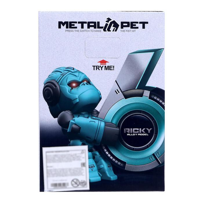 Робот обезьяна &laquo;Горилла&raquo;, интерактивный: звук, свет, металлический, на батарейках, цвет МИКС