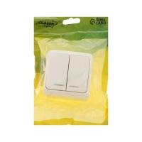 Выключатель Luazon Lighting "Лига", 10 А, 2 клавиши, накладной, c подсветкой, белый Выключатель Luazon Lighting "Лига", 10 А, 2 клавиши, накладной, c подсветкой, белый