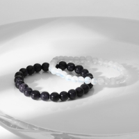 Набор браслетов шар №6 &laquo;Лунный камень&raquo; и шар №8 Авантюрин синий&raquo;