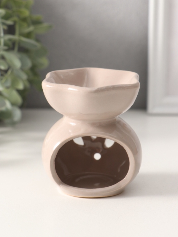 Аромалампа керамика "Пламя" телесная 7х7х7,5 см