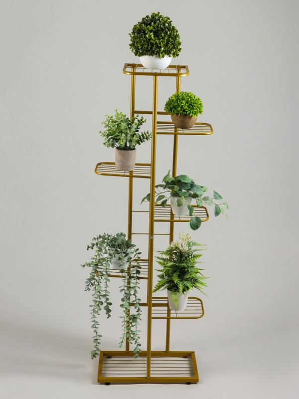 Подставка для цветов Greengo, 7 полок, 43 &times; 22 &times; 126 см, напольная, металл, цвет золотой