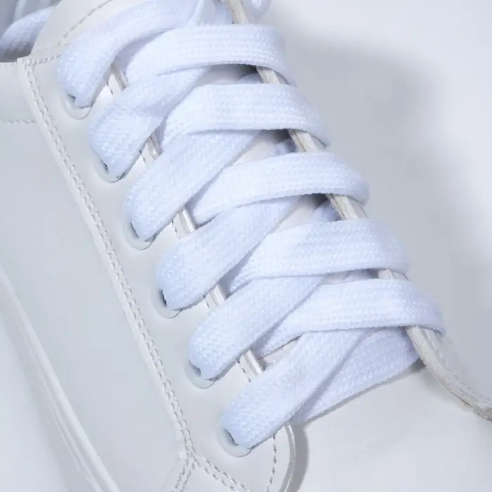 Шнурки для обуви, пара, широкие, 10 мм, 120 см, белые