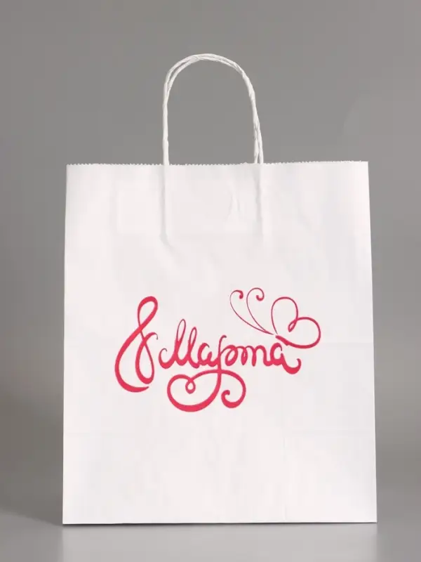 Пакет бумажный, " 8 марта Женский День! Бабочка" 24 х 14 х 28 см