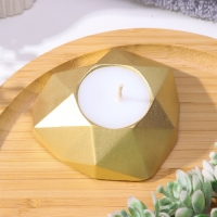 Свеча "Сердце. Мрамор" в подсвечнике из гипса с гранями, 8х7,5х2,5см,золото Свеча "Сердце. Мрамор" в подсвечнике из гипса с гранями, 8х7,5х2,5см,золото