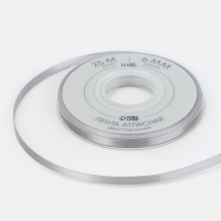 Лента атласная двухсторонняя №837 6мм*25±1м серебряный TR Лента атласная двухсторонняя №837 6мм*25±1м серебряный TR