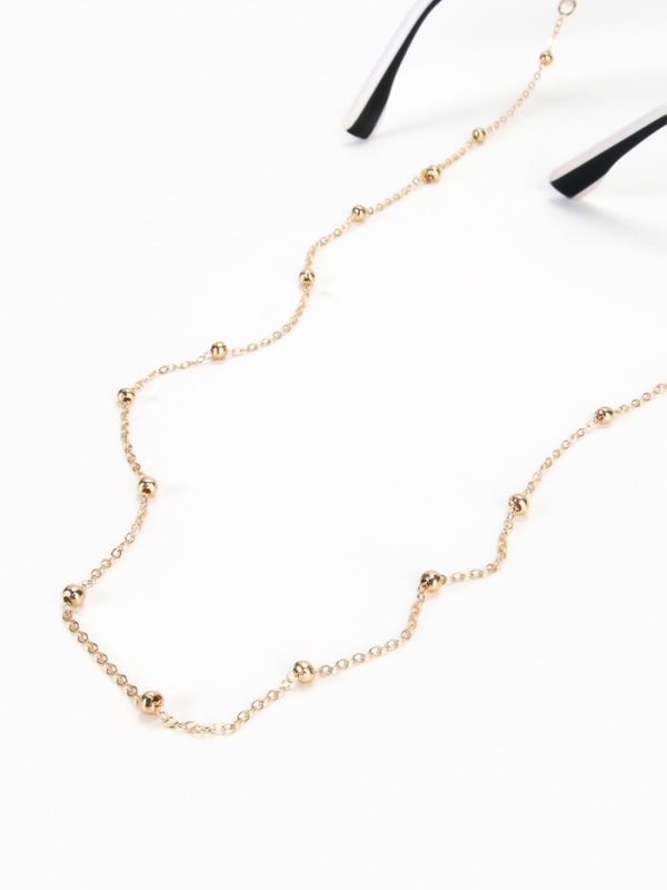 Цепочка для очков, шнурок на шею 65 см, золото