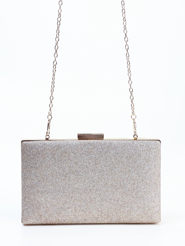 Сумка жен,  22*4*12 см, отд на фермуаре, цепь, золото