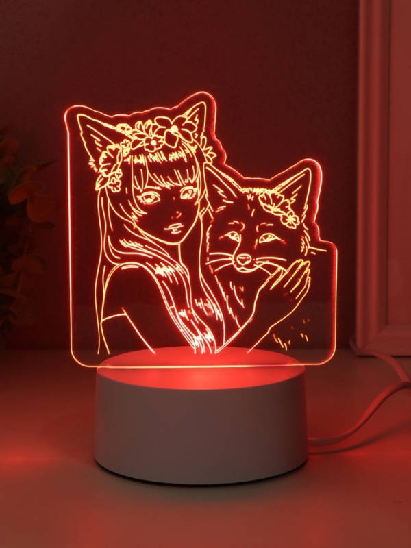 Светильник "Лисица" LED RGB от сети RISALUX 9,5х16,7х18,5 см