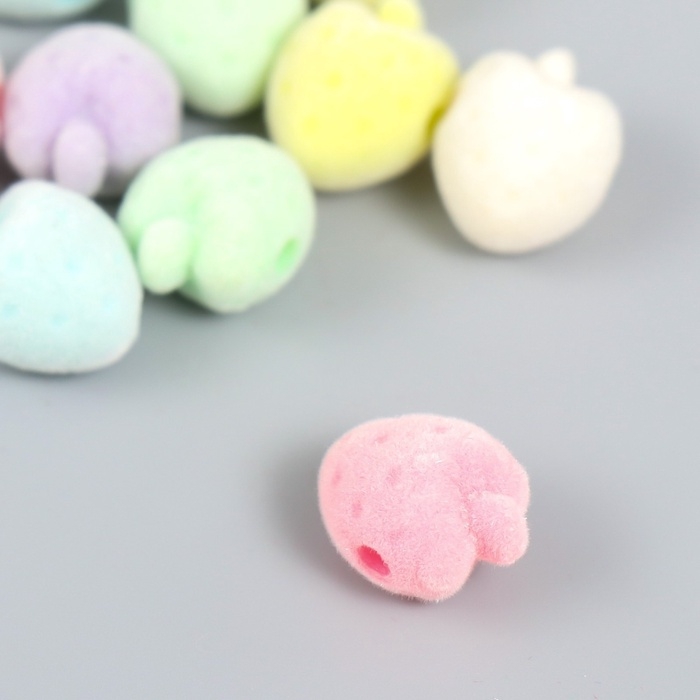 Набор бусин для творчества бархатное напыление "Клубничка" набор 10 шт 1,2х1,3х1,7 см