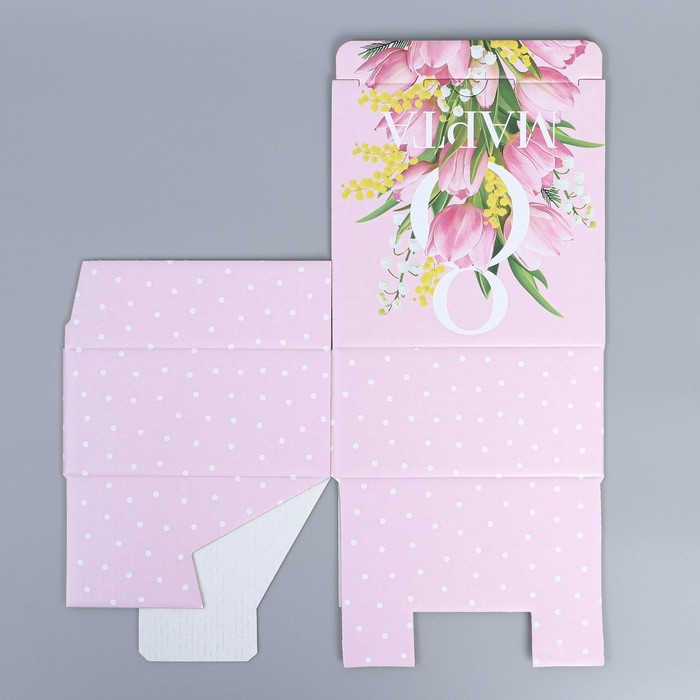 Коробка подарочная сборная, упаковка, «8 марта», 15 х 15 х 7 см Коробка подарочная сборная, упаковка, «8 марта», 15 х 15 х 7 см