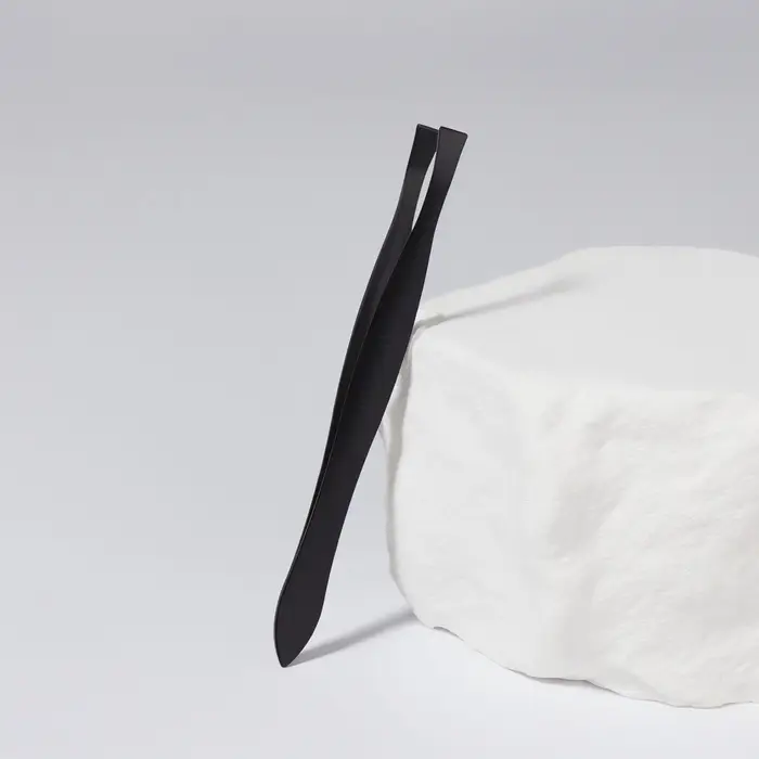 Пинцет прямой, узкий, 8.5 см, чёрный