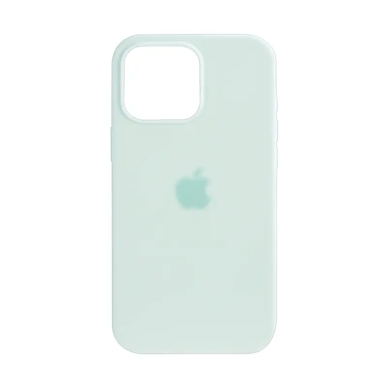 Чехол iPh 16 Pro Max Silicon Case 100% ORG Aquamarine (MagSafe + анимация NFC) c LOGO