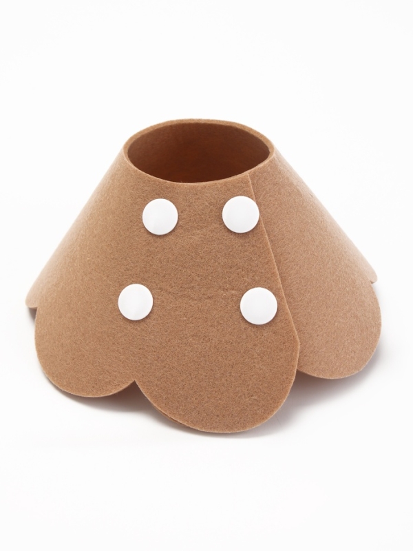 Ветеринарный воротник из фетра "Ромашка", размер L, коричневый