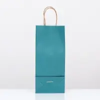 Пакет крафт под бутылку, &laquo;Лазурный&raquo;, 14&times;8&times;32 см