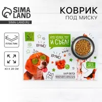 Коврик под миску &laquo;Кто успел, тот и съел&raquo; 43х28 см