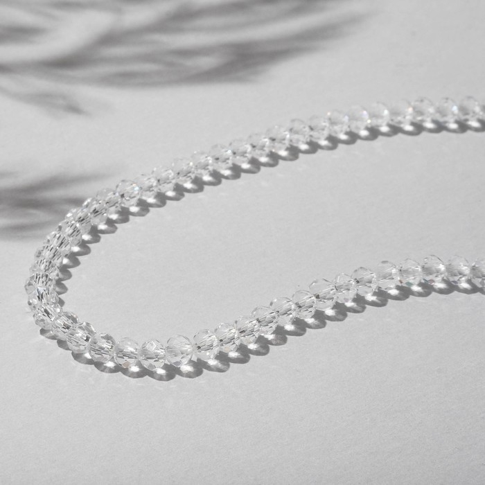 Бусины на нити шар №4 гранёный &laquo;Шпинель&raquo;, цвет белый, 42 см