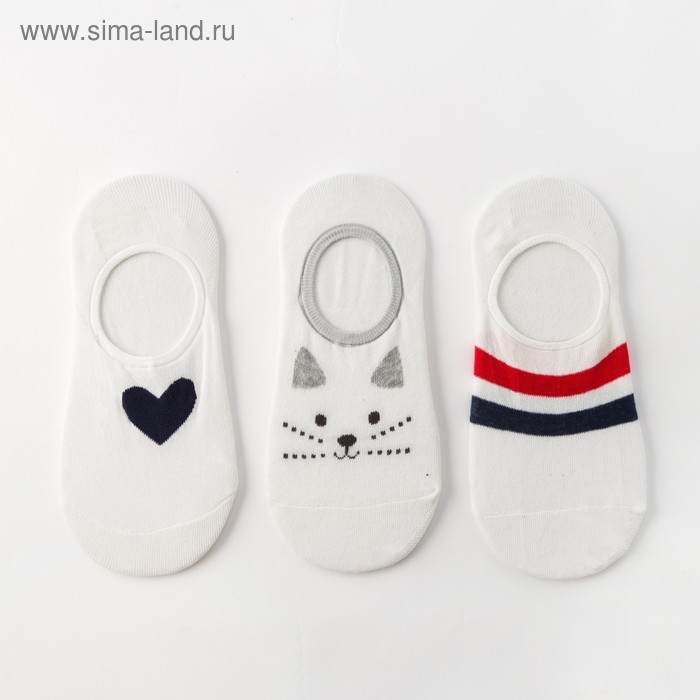 Набор женских носков (3 пары) MINAKU &laquo;Зайка&raquo;, размер 36-37 (23 см)